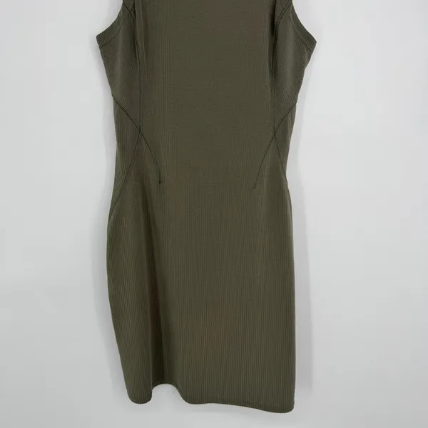 Lululemon Ribbed Softstreme Slim-Fit Tank Dress 8‎ Green Athleisure Casual Mini - Image 5