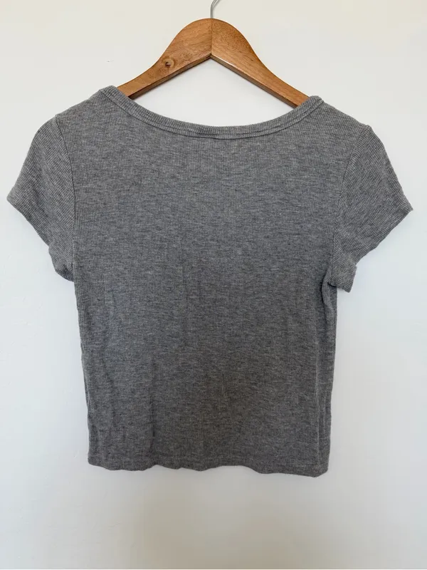 Love Charm Classic Scoop Neck Gray Women's Top - Image 4