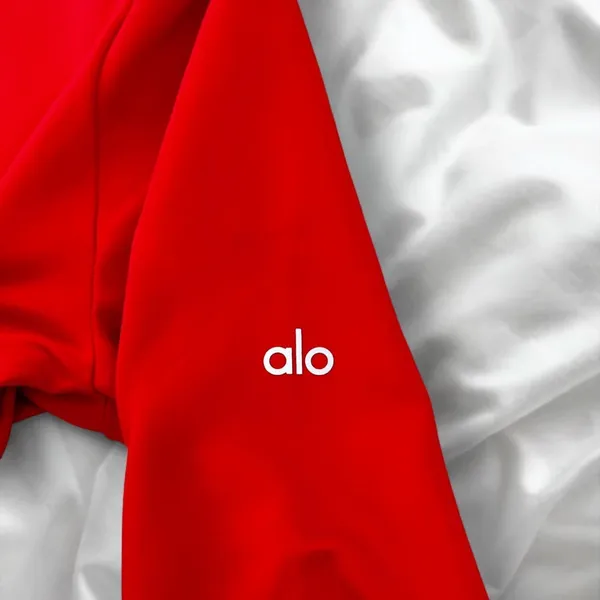 Alo yoga airlift winter warm 1/4 zip long sleeve in bright red - Image 2