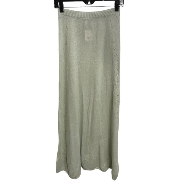 NWT Free People Floating Air Swit Maxi Skirt XS Tranquility Green Wool Knit - Image 2