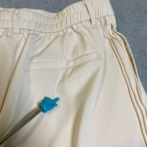 Manfinity UrbanChill Wide Leg‎ Women Large Cream Pleated Side Stripe Flaw GUC - Image 9