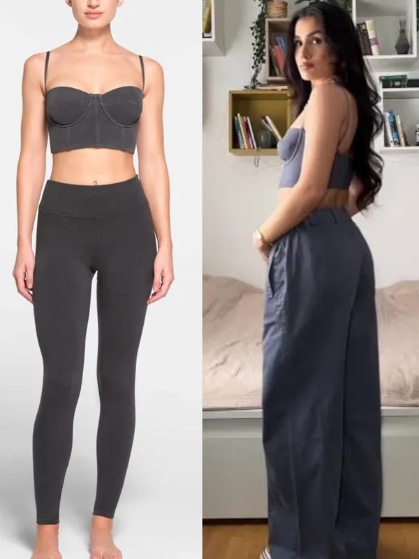SKIMS Outdoor Bustier Crop Top Ash Sexy Coquette Y2K Style - Image 2