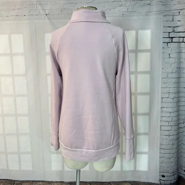 🔥5/$25 sale🔥 Fabletics Light Pink Cowl Neck Sweater w Large Front Pocket Size S - Image 6