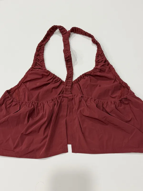 Free People Movement Flowy Back Slit Bra Burgundy Red - Image 4