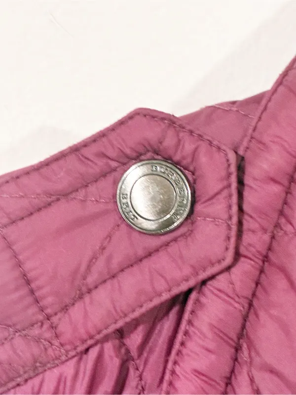 Burberry Brit Puffer Jacket Magenta Quilted Argyle Diamond Nova Check Medium - Image 4
