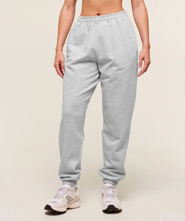 Gymshark Training Fleece Joggers in Light Grey Core Marl - Image 2