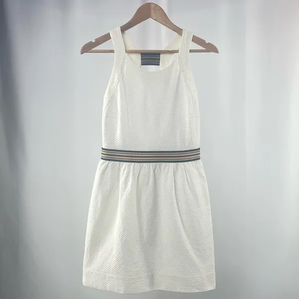 SANDRO Square Neckline Mini Dress in White‎ Size 3 or Large - Image 3