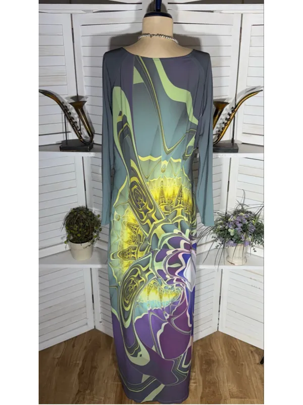 Vintage Y2K Kaftan boho maxi dress layer duster cover up Avant Garde futuristic - Image 2