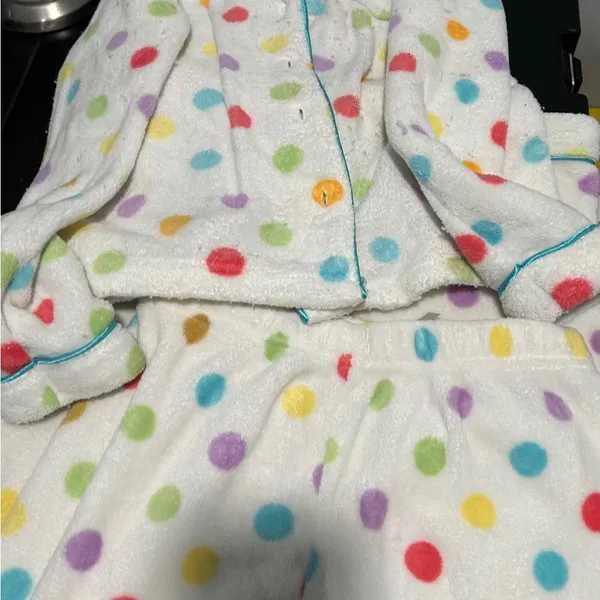 Colorful Polka Dot ladies Pajamas White - Image 2