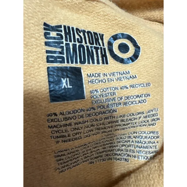 Black History Month Bold, Black and Bougie Yellow Crop Hooded Sweatshirt Top XL - Image 3