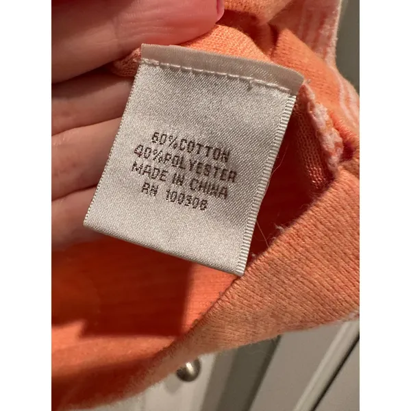 Peter Millar Women's Pink Orange Colorblock Quarter Zip Pullover Sweater Small - Image 3