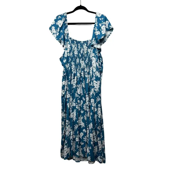 Old Navy Floral Maxi Dress Womens 3X Cottagecore Milkmaid Vacation Travel Fairy - Image 9