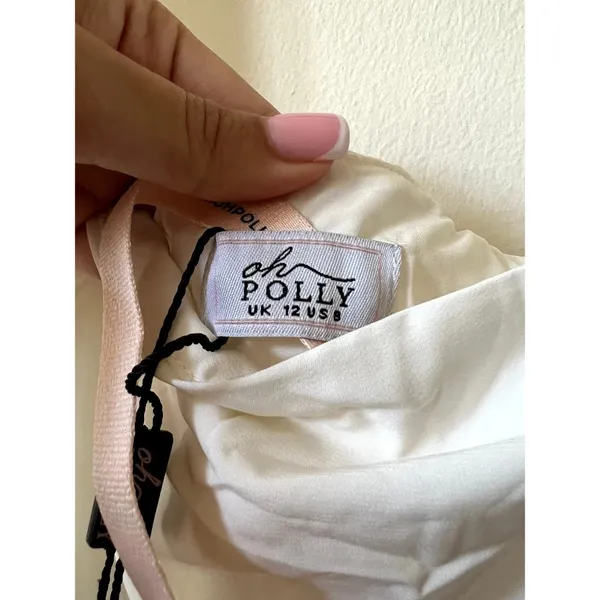 Oh Polly Petula Lace Trim Midaxi Midi Dress in White size 8 New Sleeveless - Image 7
