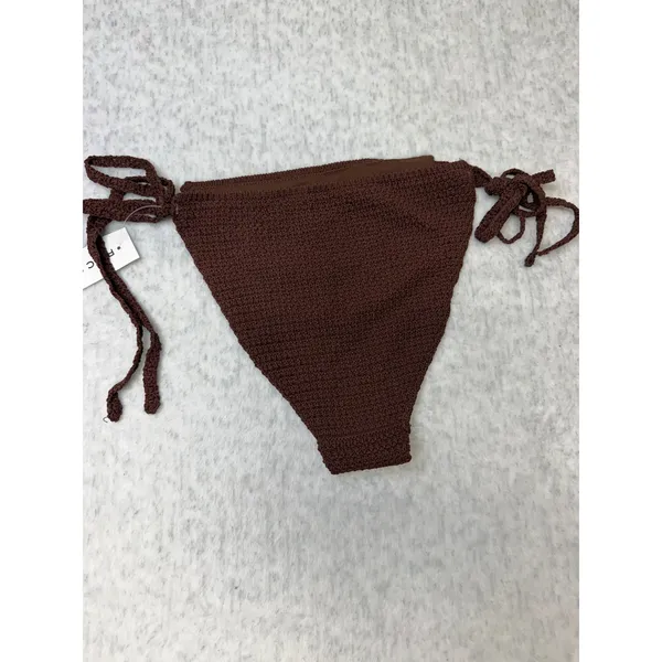 PacSun Swim Brown Crochet‎ Side Tie Bikini Bottom L Large New 090233 - Image 6