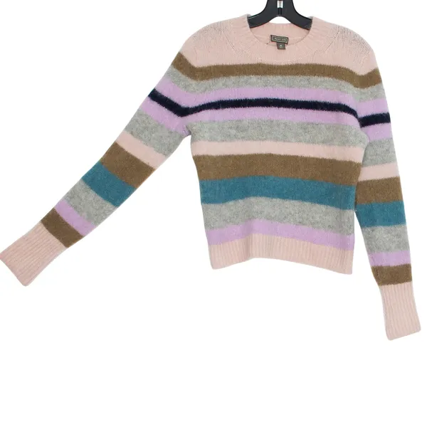 Point Sur J Crew Sweater Alpaca Merino Wool ASO Cottage Preppy Stripe Medium - Image 6