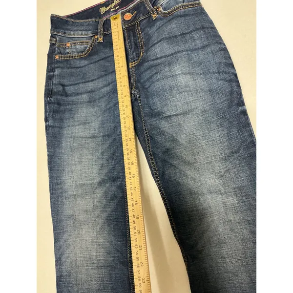 Wrangler Womens 3x34 Boot Cut Jeans Blue Stretch Denim Western Hemmed 1009MWZMS - Image 5