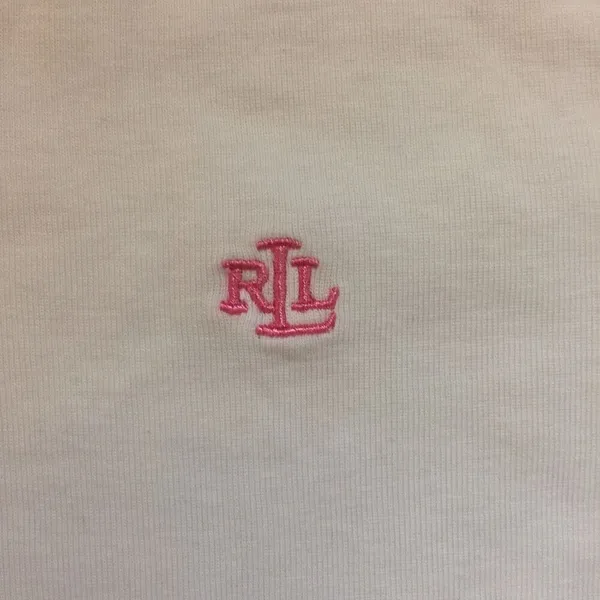 Y2K Lauren Ralph Lauren monogrammed white t shirt large - Image 2