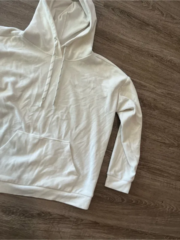 Marc New York Pullover Hoodie Womens Large Cream Ivory Kangaroo Andrew Marc - Image 5