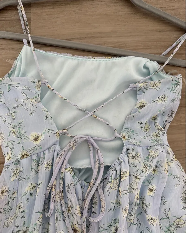 Endless Blu Blue Floral Midi Dress - Image 3