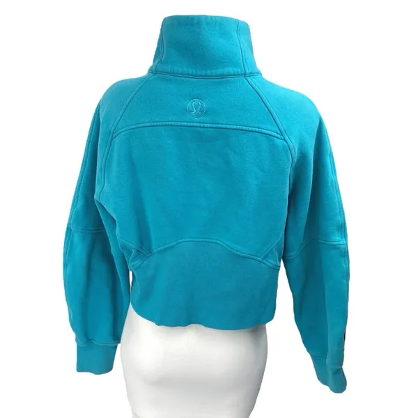 Lululemon Scuba Blue 1/2 Zip Oversized Long Sleeve Funnel Neck Sweatshirt XS/S - Image 2