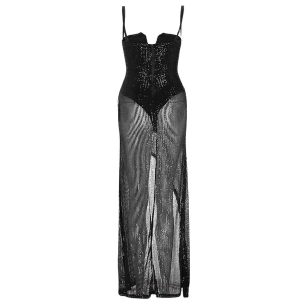 New RUIZE Cocktail Beaded Sparkle Strappy Sequin Rhinestone Bodycon Dress - Image 4
