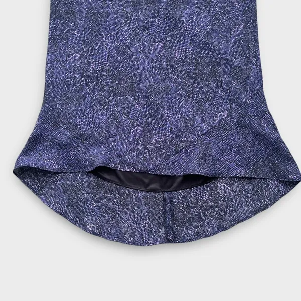 Vintage Y2K Express World Brand Purple Blue Abstract Print Slip Skirt Size Small - Image 3