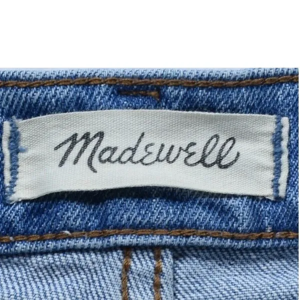 Madewell Demi-Boot Cut Jeans Light Wash Blue Button Fly High Rise Denim Womens - Image 10