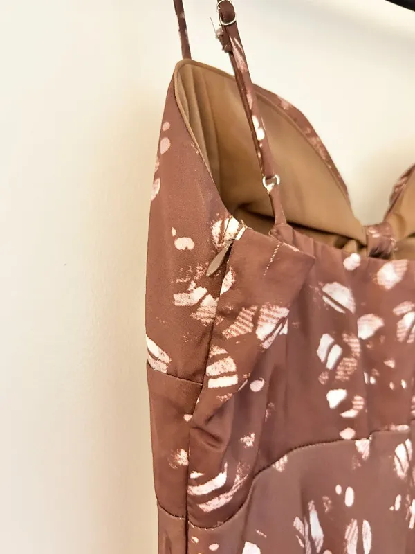 Hello Molly Gimme Whiplash Bustier Midi Dress Brown Party Cocktail Summer Size 4 - Image 10