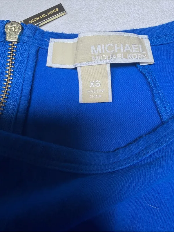 Michael Kors Royal Blue Short Sleeve Crewneck Dress - Image 9