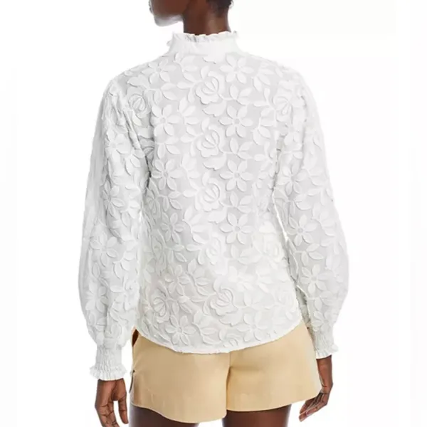 Waimari Magnolia Floral Button-Up Blouse Small - Image 5