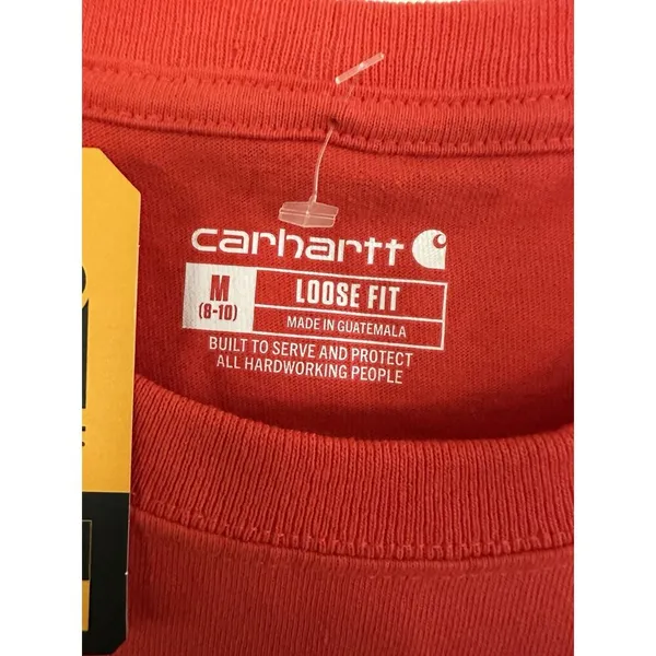 Carhartt Shirt Women Medium Orange Heavyweight Loose Fit Pocket Tee Workwear NWT - Image 8