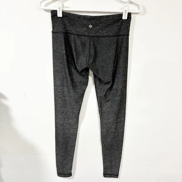 Lululemon Wunder Under 7/8 Pants Leggings Herringbone‎ Heather Gray Black Size 6 - Image 3