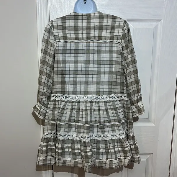 Free People Time Out Babydoll Tunic Cotton‎ Ivory grey combo size SP - Image 5