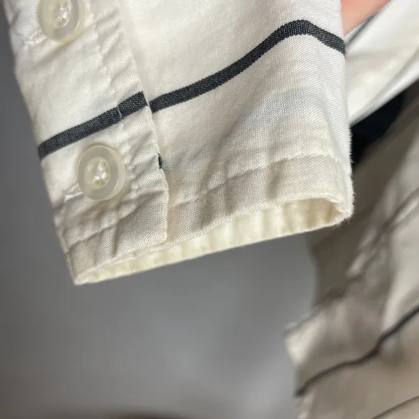 BP Ruffle Shirt Striped Button Down Juniors Size XXS White Black Avant Garde Top - Image 7
