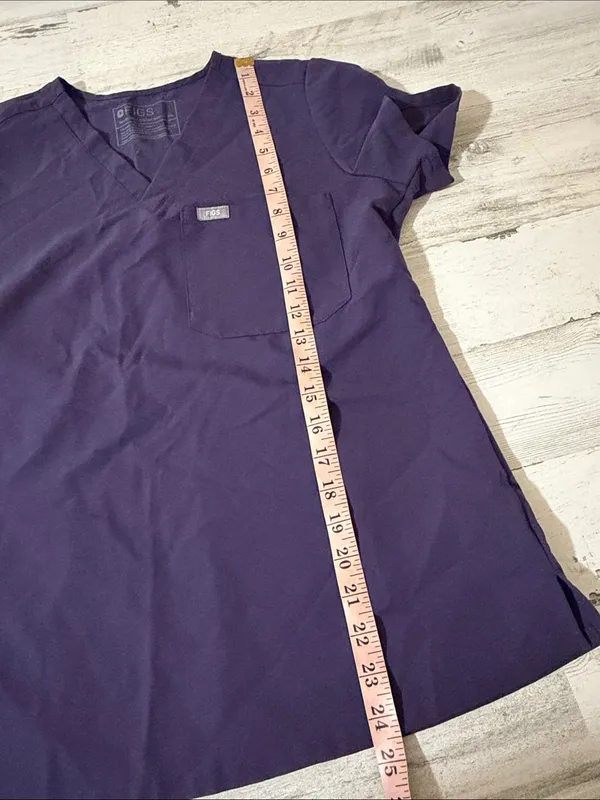 Figs Purple V-Neck Scrub Top Size XS - Image 8
