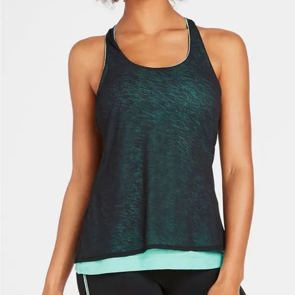 Fabletics Eiffel Tank in Jade Black Size Extra Large‎ - Image 9