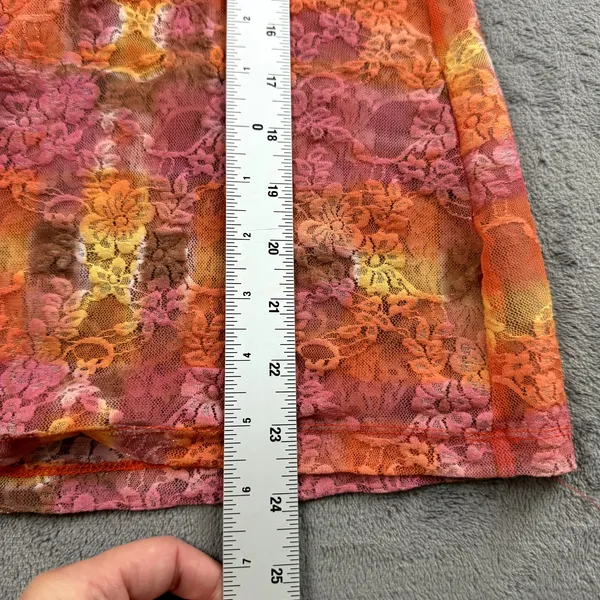 VTG Rue‎ 21 Top Womens Size L Floral Mesh Baby Doll Y2k Unique Nylon Fairycore - Image 7