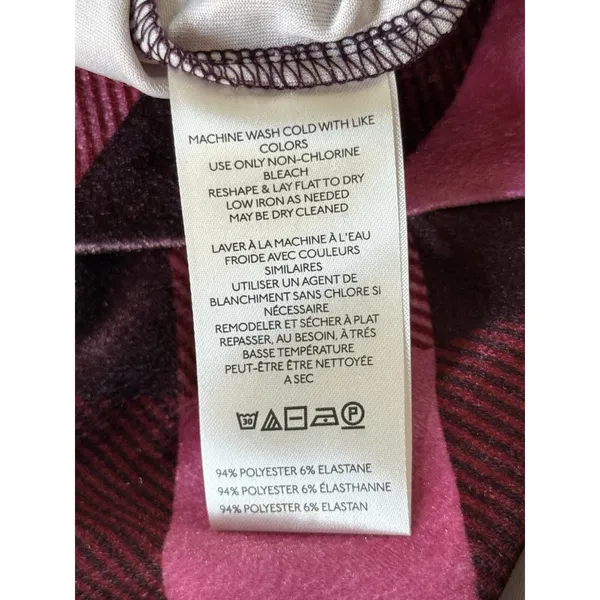 NEW Anthropologie Maeve Velvet Babydoll Plaid Top Pink Purple‎ Size Medium NWT - Image 7