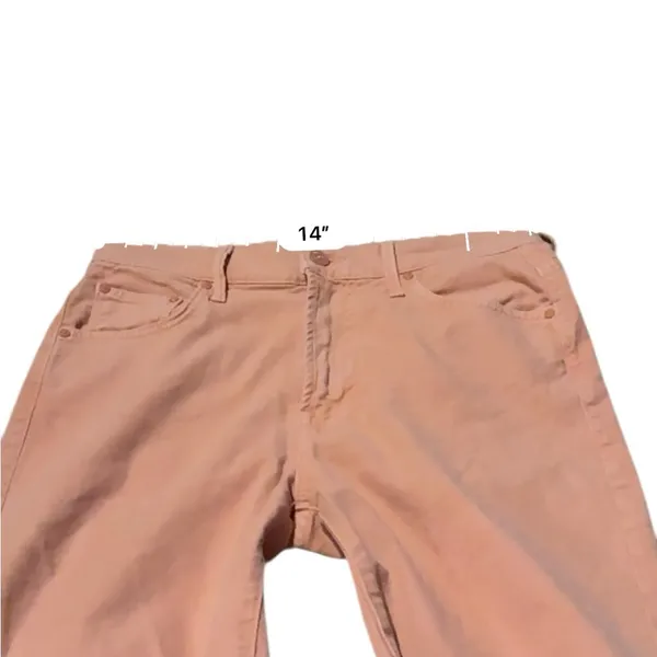 Mother The Insider Ankle‎ Fray Raw Hem Jeans in Chalk It Up Terracotta Sz 28 - Image 12