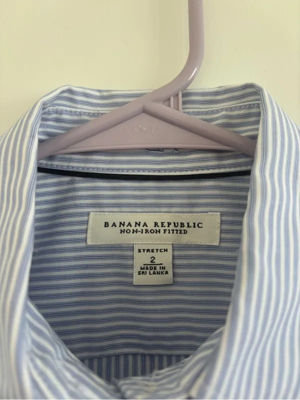 Banana Republic Light Blue Stripe women’s Dress Shirt - Image 2