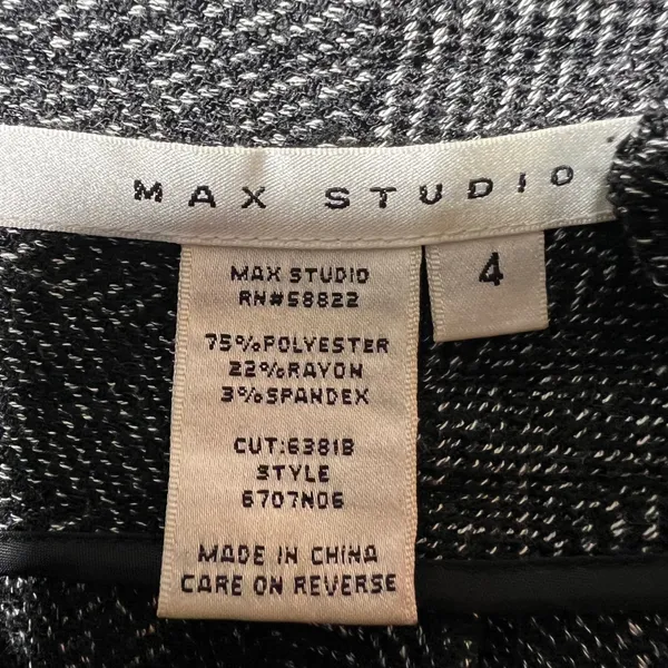 Max Studio Herringbone Sailor Wide Leg Pants Black White Button Front Size‎ 4 - Image 8