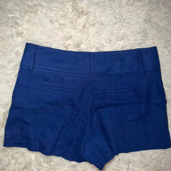 Alice + Olivia Size 0 Blue Short Pants Tapered Pockets Utility Linen - Image 4