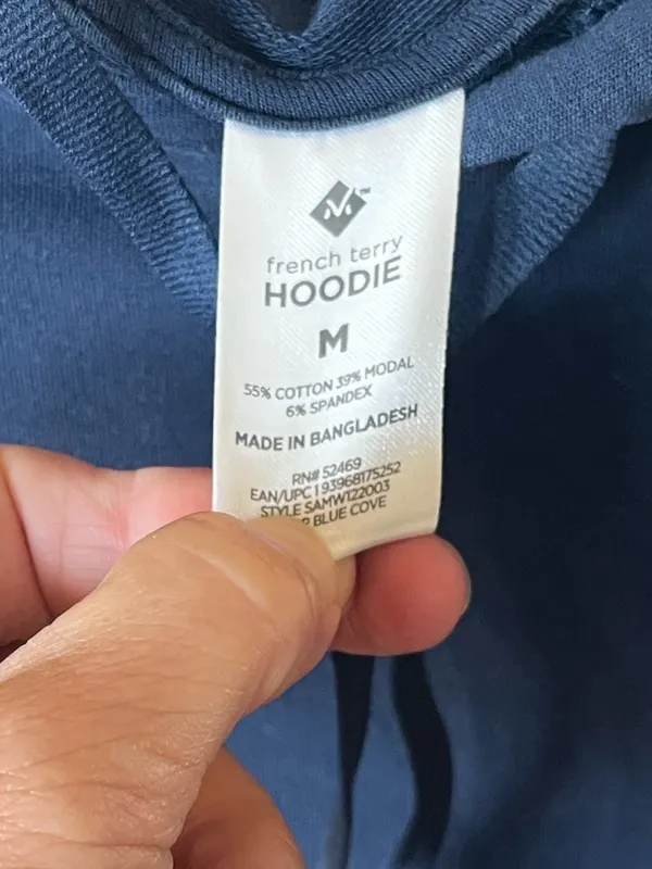 Comfy French Terry Navy Blue Pullover Size M - Image 3