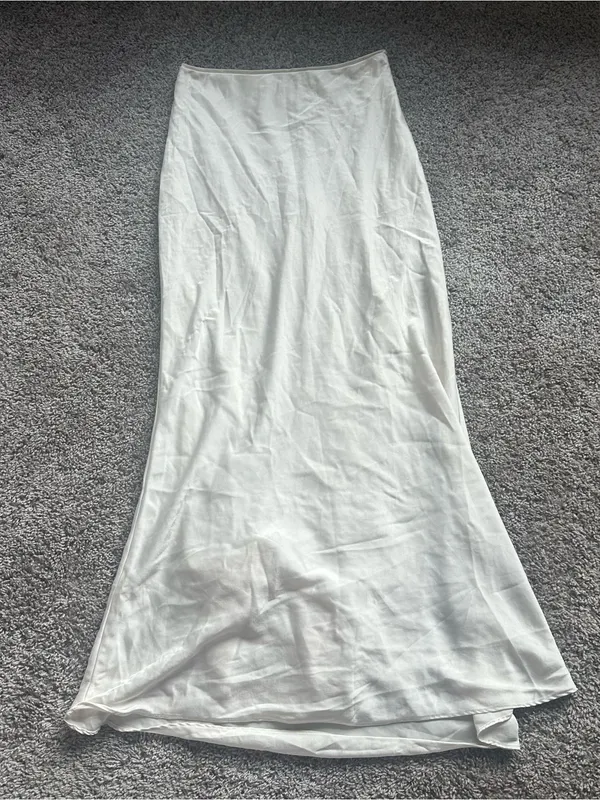 Women's Cream Bias-Cut Maxi Skirt - Image 2