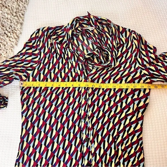 ZARA Geometric Print Midi Dress Multicolored Size Medium‎ - Image 12