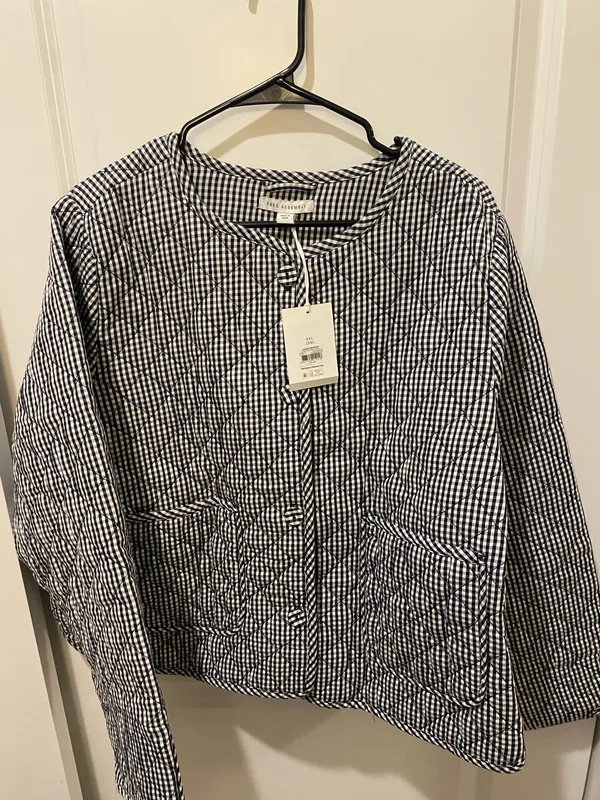 Navy Gingham Jacket - Image 4