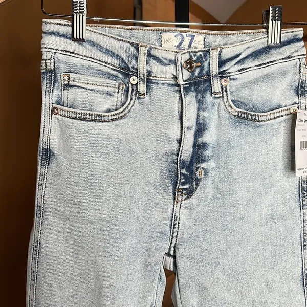 NWT Free People We The Free Raw High-Rise Skinny Jegging Jeans Acid Wash Size 27 - Image 7