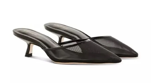 Reformation Wilda Kitten Heel size 11 Black Mesh sold out! - Image 10