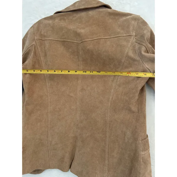 Mark Alan Tan Suede Leather Blazer‎ Jacket Two Button Western Yoke RN 96518 - Image 6