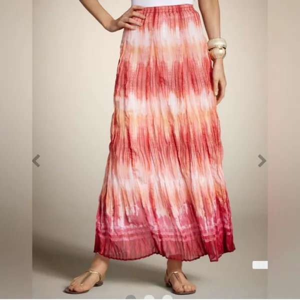 CLEARANCE! Orange/Red Chico’s Hashmark Valayna Maxi Skirt Size 2 (12/L) EUC - Image 6